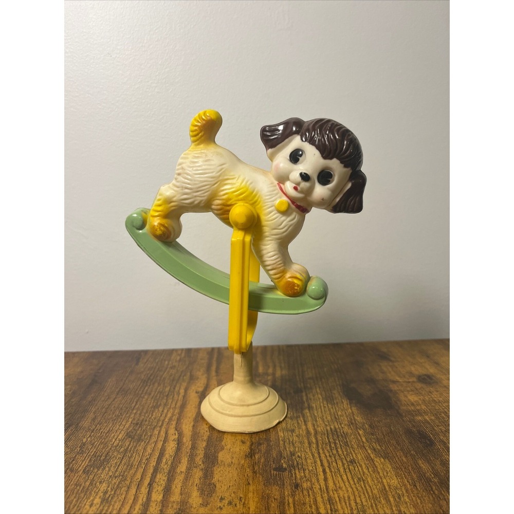 Stahlwood Toy Rocking Puppy Dog Nodder‎ Bobble Head Vintage Taiwan Decor